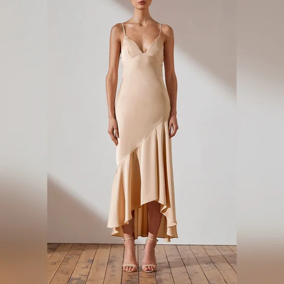 luxe bias asymmetrical slip dress Luxe Bias Cowl Slip Dress | Shona Joy | The Hire Collective | Dress Hire  Hunter Valley main image 1